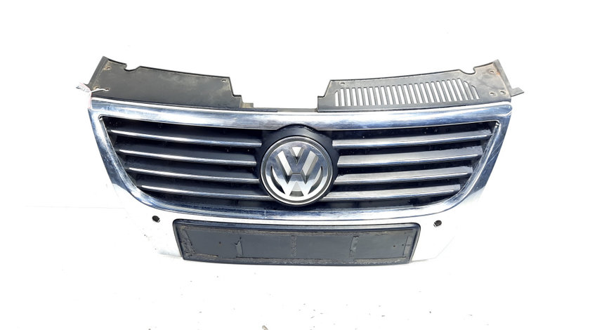 Grila centrala bara fata cu sigla si loc de senzori, VW Passat (3C2) (idi:526924)