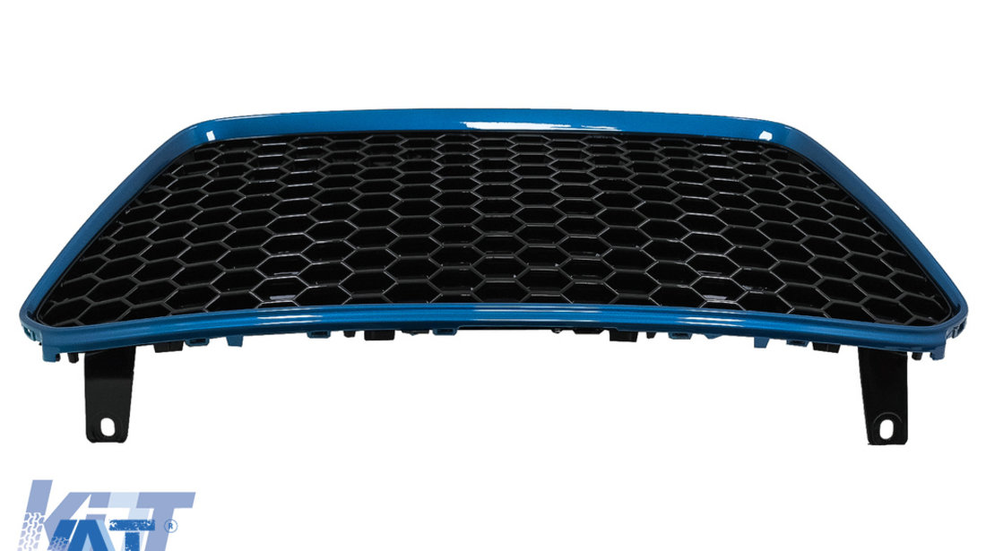 Grila Centrala compatibil cu Audi R8 42 (2013-2015) RS Design Negru Lucios/ Albastru