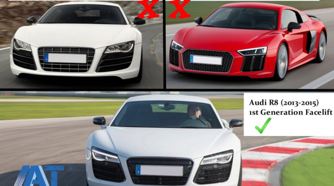 Grila Centrala compatibil cu Audi R8 42 (2013-2015) RS Design Negru Lucios