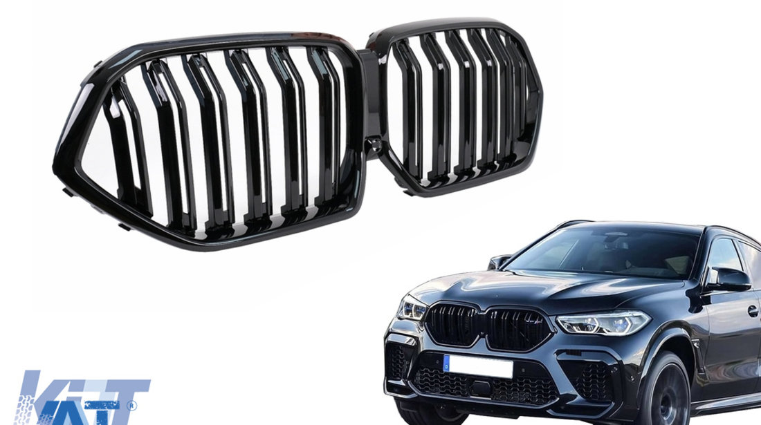 Grila Centrala compatibil cu BMW X6 G06 (2019–) M Design Negru Lucios