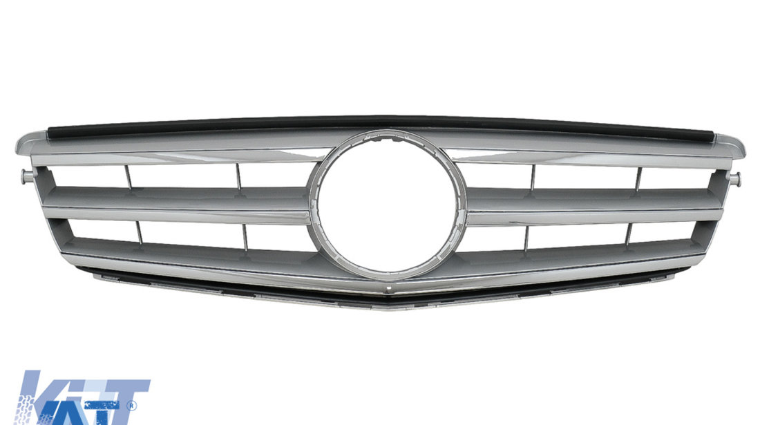 Grila Centrala compatibil cu Mercedes C-Class W204 S204 Limousine Station Wagon (2007-2014) Sport Argintiu