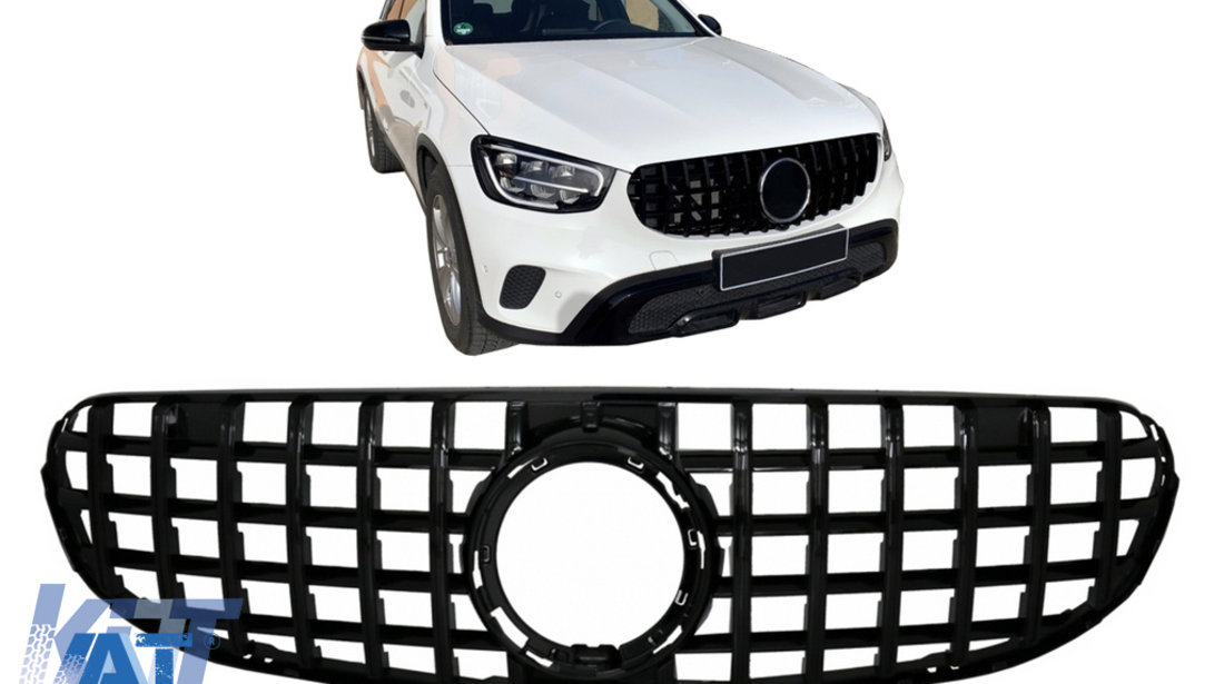 Grila Centrala compatibil cu Mercedes GLC X253 C253 Facelift (2020-up) Standard & Offroad GTR Panamericana Design Negru