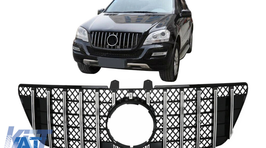 Grila centrala compatibil cu Mercedes ML W164 Facelift (07.2008-2011) Negru Crom GTR Panamericana Design