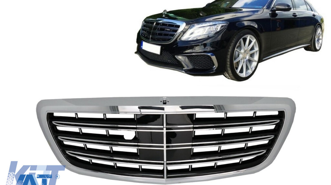 Grila Centrala compatibil cu Mercedes S-Class W222 (2014-2020) S63 S65 Design Crom