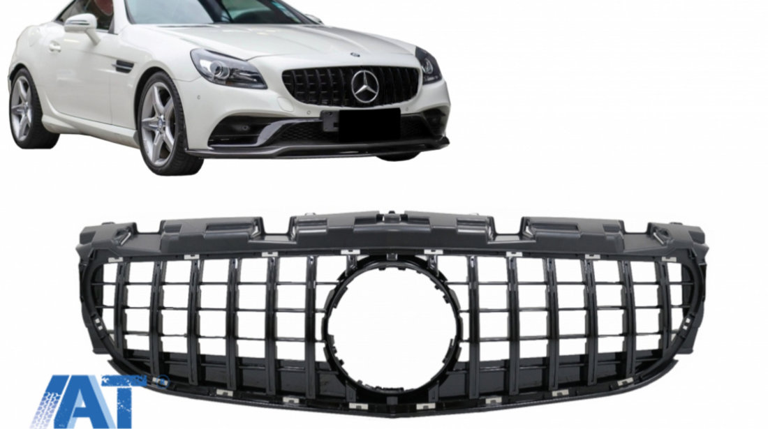 Grila Centrala compatibil cu Mercedes SLC-Class R172 Facelift (2016-2019) GT-R Panamericana Design Negru Lucios