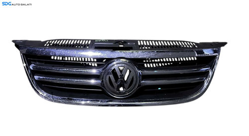 Grila Centrala cu Emblema Sigla de pe Bara Spoiler Fata Volkswagen Tiguan NFL Non Facelift 2007 - 20...