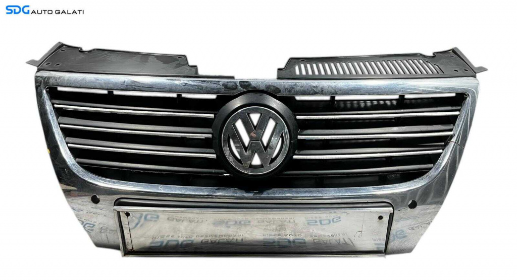 Grila Centrala cu Emblema Sigla de pe Bara Spoiler Fata Volkswagen Passat B6 2005 - 2010 Cod 3C0 853 651 AD 3C0 853 651 AF [ L5732 ]