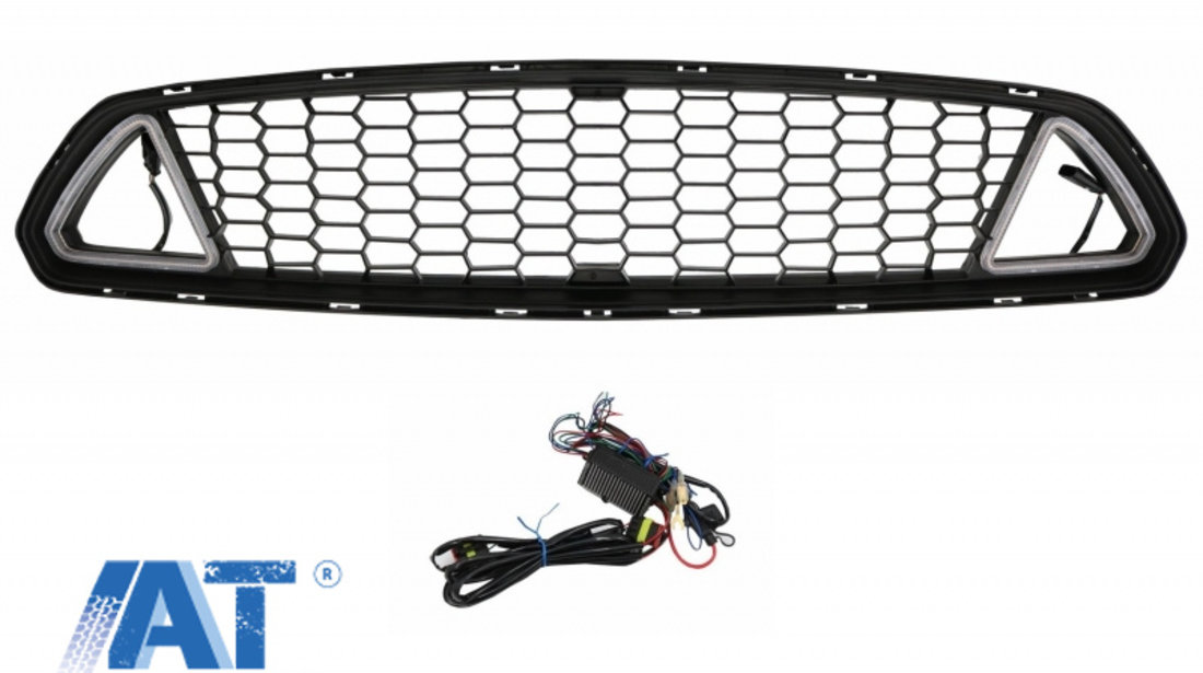 Grila Centrala cu LED DRL compatibila cu Ford Mustang Sixth Generation (2015-2017) RTR Design