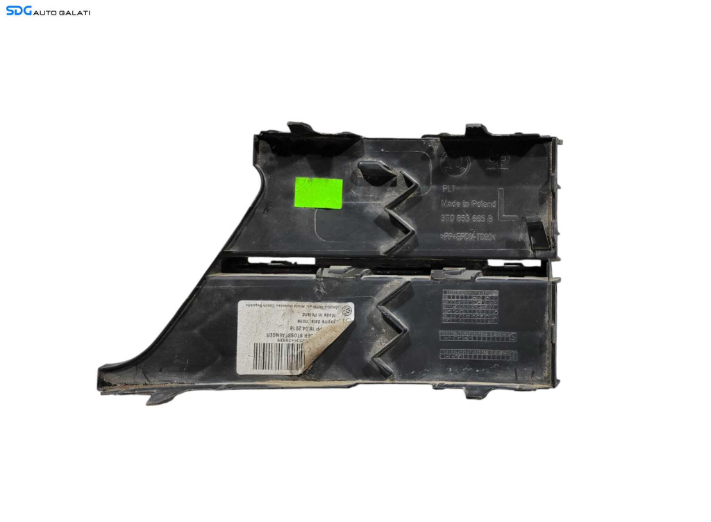 Grila Centrala Inferioara Stanga cu Ornament Bandou Crom Skoda Superb 2 Facelift 2013 - 2015 Cod 3T0853665B [L6259]