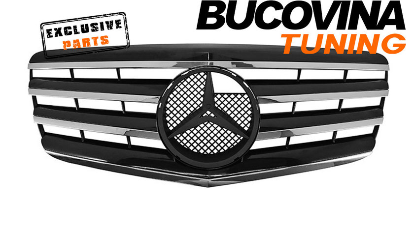 Grila Centrala Mercedes Benz E-Class W211 Facelift (06-09) AMG Black Design