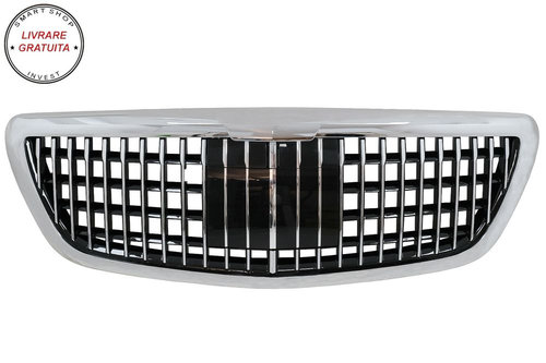 Grila Centrala Mercedes S-Class W222 X222 (2014-2020) Vertical Design Crom