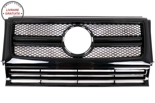Grila Centrala Mercedes W463 G-Class (1990-2012) 2012 G65 G63 Design Negru Lucios- livrare gratuita