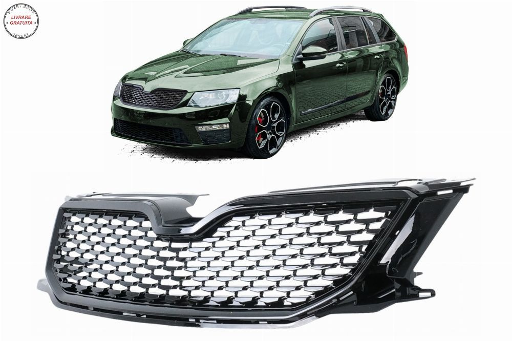 Grila Centrala Skoda Octavia 5E (2012-2017) Negru Lucios- livrare gratuita