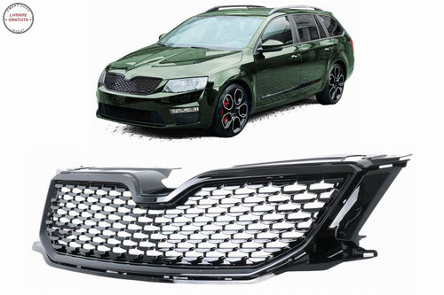 Grila Centrala Skoda Octavia 5E (2012-2017) Negru Lucios- livrare gratuita