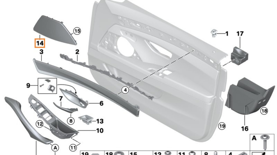 Grila Difuzor Boxa Fata Dreapta Oe Bmw Seria 5 F10 2009-2016 51417225978