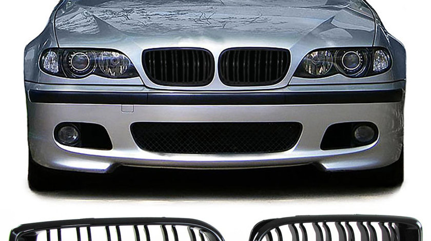 Grila dubla sport tuning BMW E46 facelift (2001 - 2005) M LOOK NOU