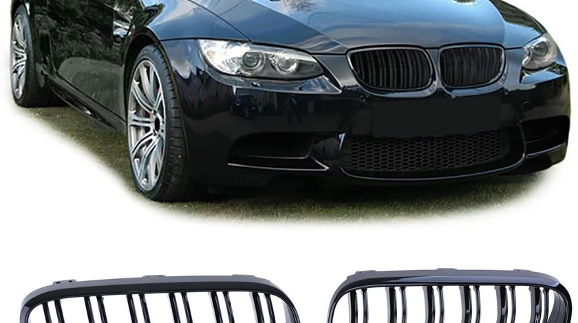 Grila dubla sport tuning BMW E92 E93 LCI M LOOK negru lucios NOU