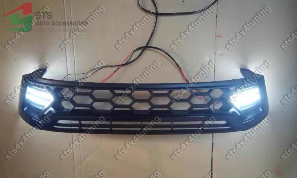 GRILA FATA CU DRL TOYOTA HILUX REVO 2016-2017 NEGRE [TRD][V5]