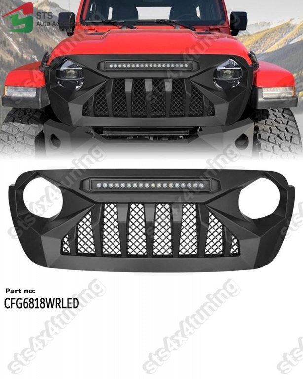 GRILA FATA CU LED BAR JEEP WRANGLER JL 2018-2020 MB[V4]