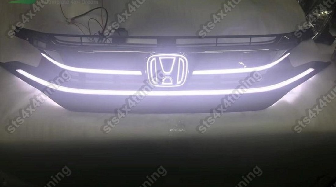 GRILA FATA CU LUMINI DE ZI DRL SI LED SEMNALIZARE HONDA CIVIC 2016-2019 [V1]