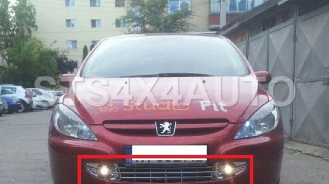 GRILA FATA DIN CROM PEUGEOT 307 2001-2005 CU PROIECTOARE