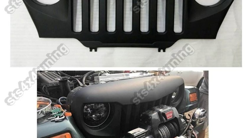 GRILA FATA JEEP WRANGLER TJ 1996-2006 [ANGRY Bord][NEGRE MATTE]