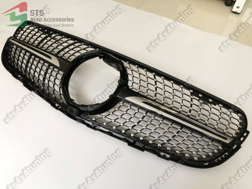 GRILA FATA MERCEDES GLC-CLASS X253 2015-2018 CU CAMERA BK [DIAMOND LOOK]