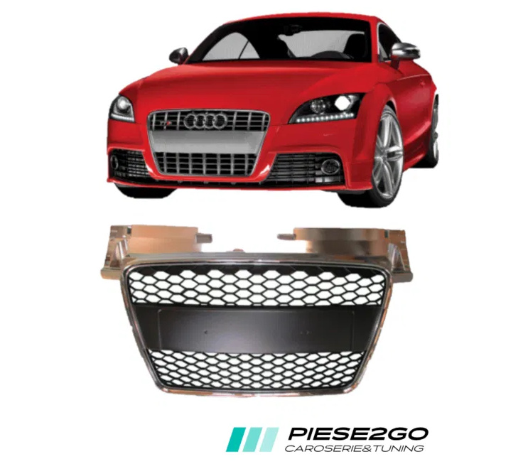 Grila Fata Radiator RS Look Negru-Crom Audi TT An 2007 2008 | 2009 2010 | 2011 2012 | 2013 2014