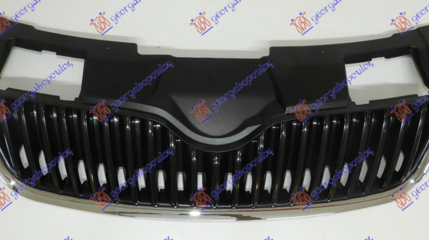 Grila Fata Radiator Skoda Fabia 2007 2008 2009 2010 (Cu Ornament Cromat)