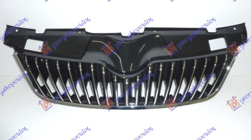 Grila Fata Radiator Skoda Fabia 2010 2011 2012 2013 2014 (Ornament Cromat)