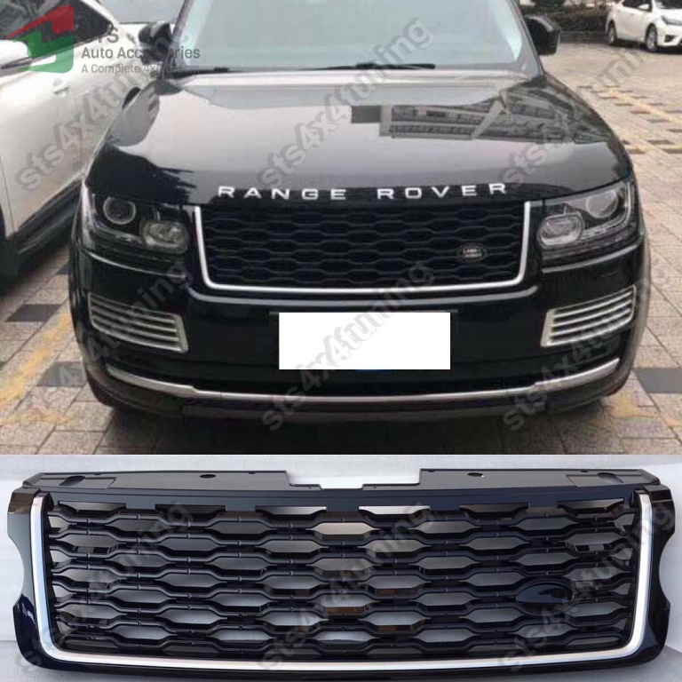 GRILA FATA RANGE ROVER VOGUE L405 2013-2017 BK/SLV [2018 LOOK]