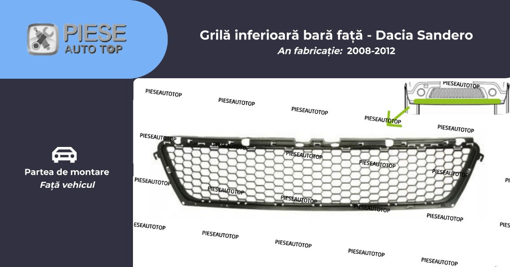 Grila inferioara bara fata Dacia Sandero 2008-2012 NOUA 8200735103