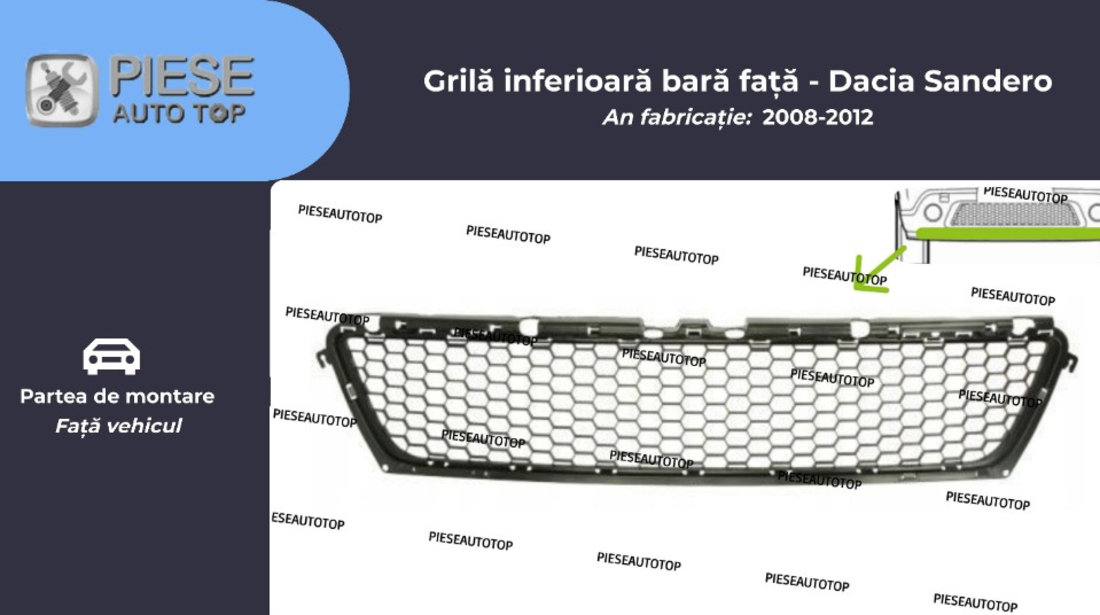 Grila inferioara bara fata Dacia Sandero 2008-2012 NOUA 8200735103