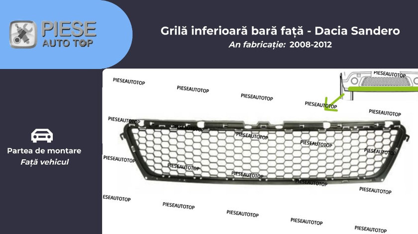 Grila inferioara bara fata Dacia Sandero 2008-2012 NOUA 8200735103