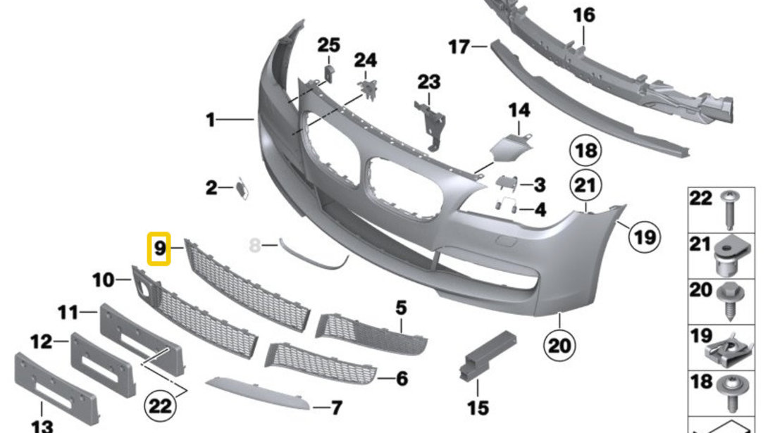 Grila inferioara BMW F01 F02 seria 7