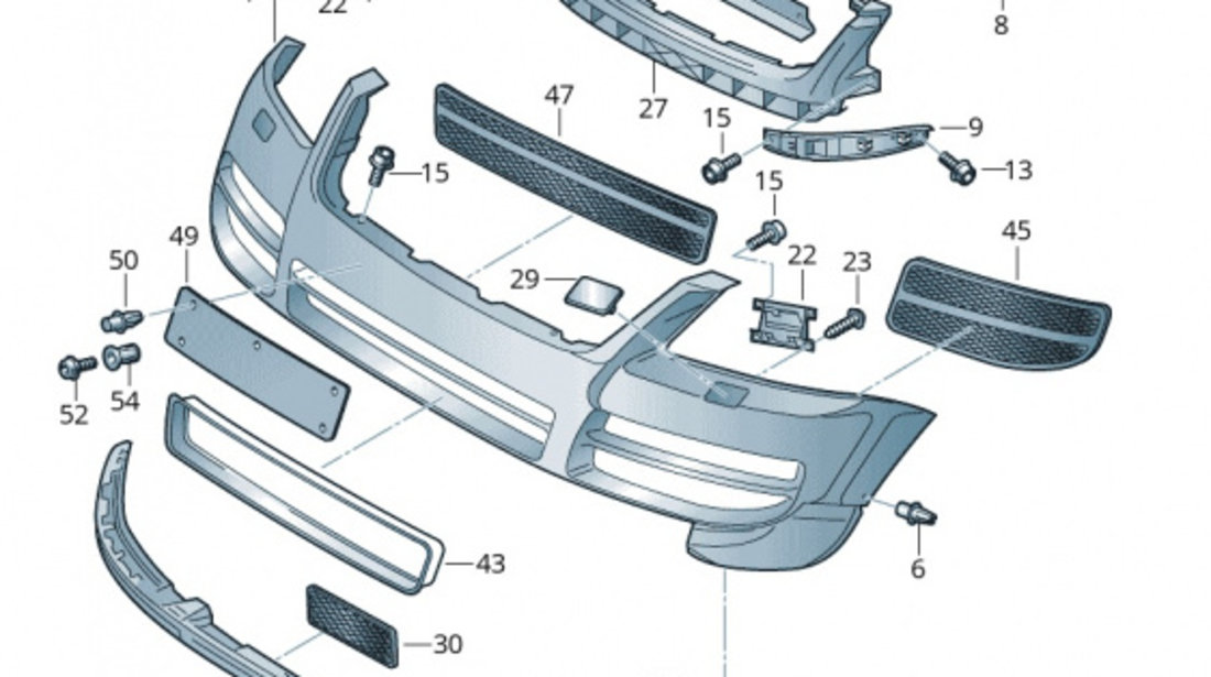 Grila Interior Bara Fata Dreapta Am Volkswagen Touareg 1 2002-2007 7L6853684A