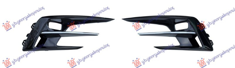 GRILA LAT. BARA FATA NEGRU LUCIOS/CROMAT (CU ORIF. PROIECTOR CEATA) (SET) RENAULT MEGANE H/B-SW 2019>2025 NOU