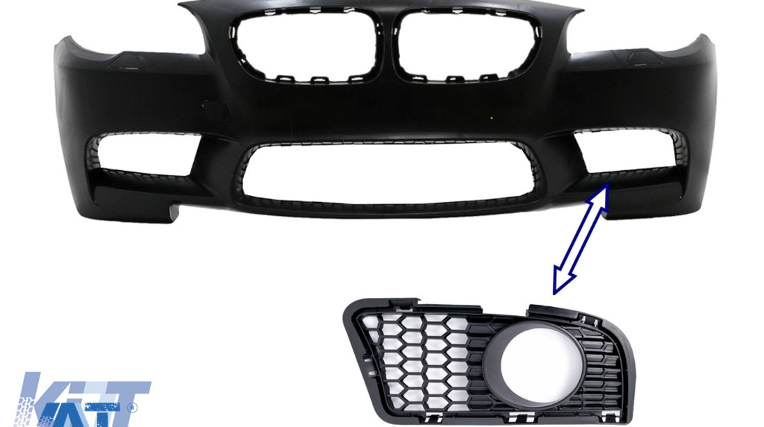 Grila Laterala STANGA Ornament Proiectoare compatibil cu BMW Seria 5 F10 F11 (2010-2014) numai Bara M5 Design