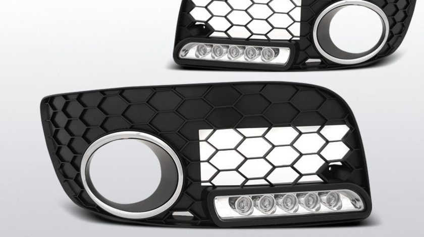 Grila proiector ceata cu LED-uri DRL VW GOLF 5 GTI-negru