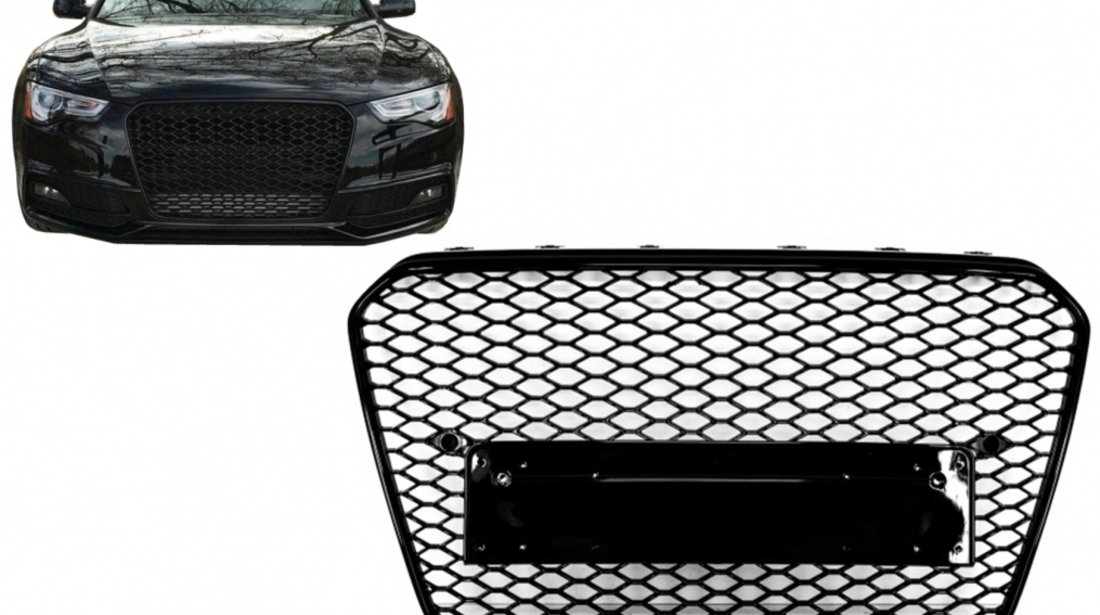 Grila Radiator Am Audi A5 8T 2012-2015 RS Design Piano Black FGAUA58TFRSB