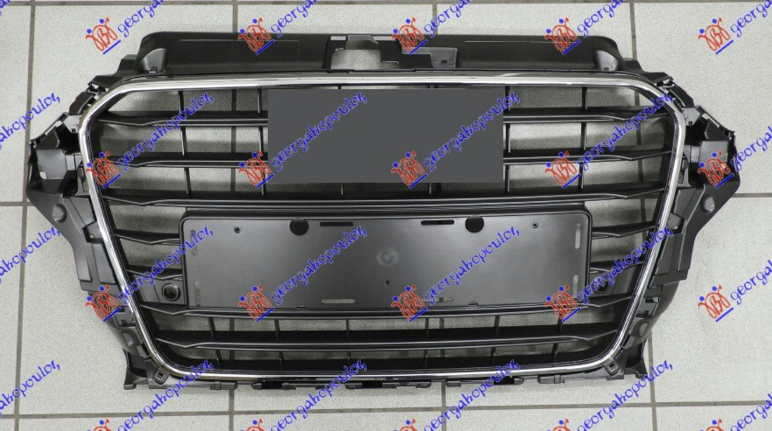 Grila Radiator Bara Fata Cromata Audi A3 2012-2016