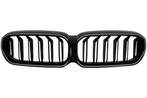 Grila Radiator Centrala Iluminata Cu Led Compatibil Cu Bmw Seria 5 G30 / G31 2020-2023 LCI Negru Luc...
