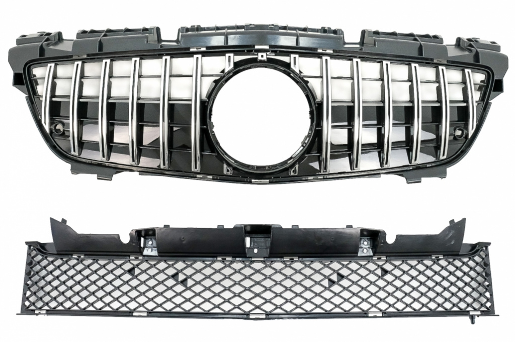 Grila Radiator Compatibil Cu Mercedes-Benz SLK R172 2011-2015 GT-R Panamericana Design Negru / Crom FGMBR172GTRCN