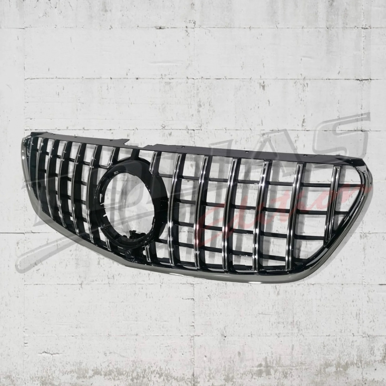 Grila Radiator Compatibil Cu Mercedes-Benz V-Class W447 2014-2019 GT R Panamericana Design Negru Crom FGMBW447CGCPTL