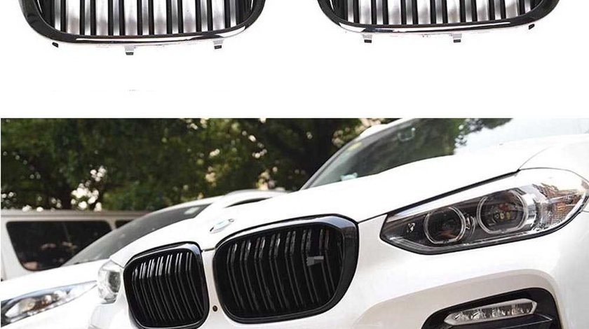 Grila radiator dublă lucioasă potrivită pentru BMW X3 G01 X4 G02 din 17