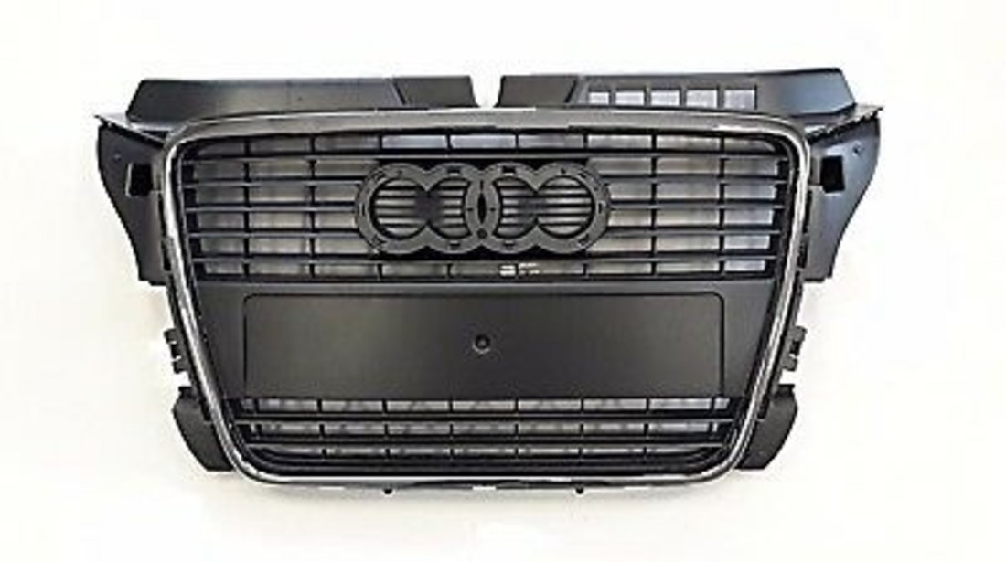 Grila radiator gri argintie cu rama cromata Audi A3 2008-2012