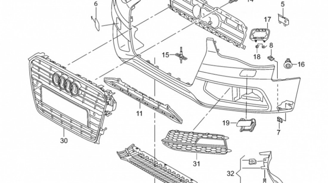 Grila Radiator Interioara Am Audi A4 B8 2012-2015 8K0807233G