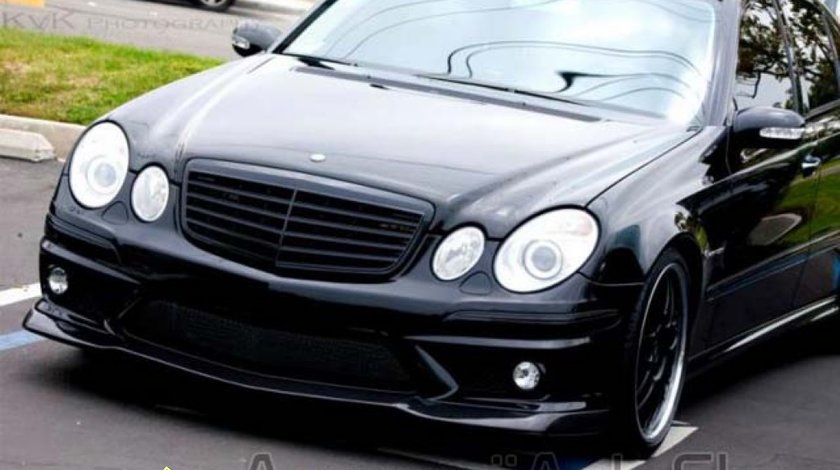 Grila radiator Mercedes W211 E class Facelift Neagra