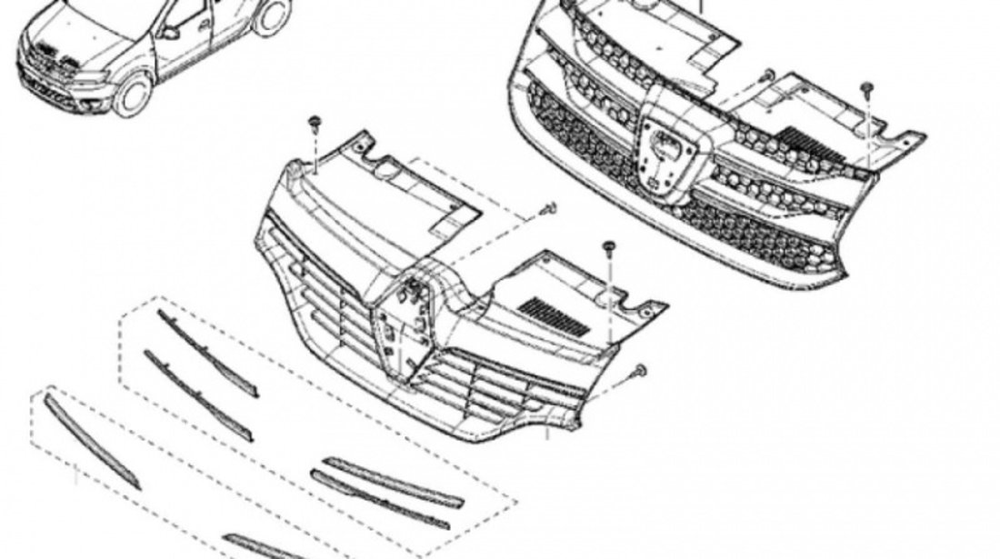 Grila Radiator Oe Dacia Logan 2 2012→ 623103971R