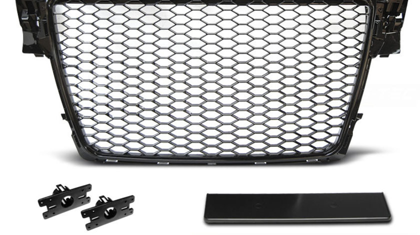 Grila sport Audi A4 B8 2008-2011 Negru Lucios model RS-Style